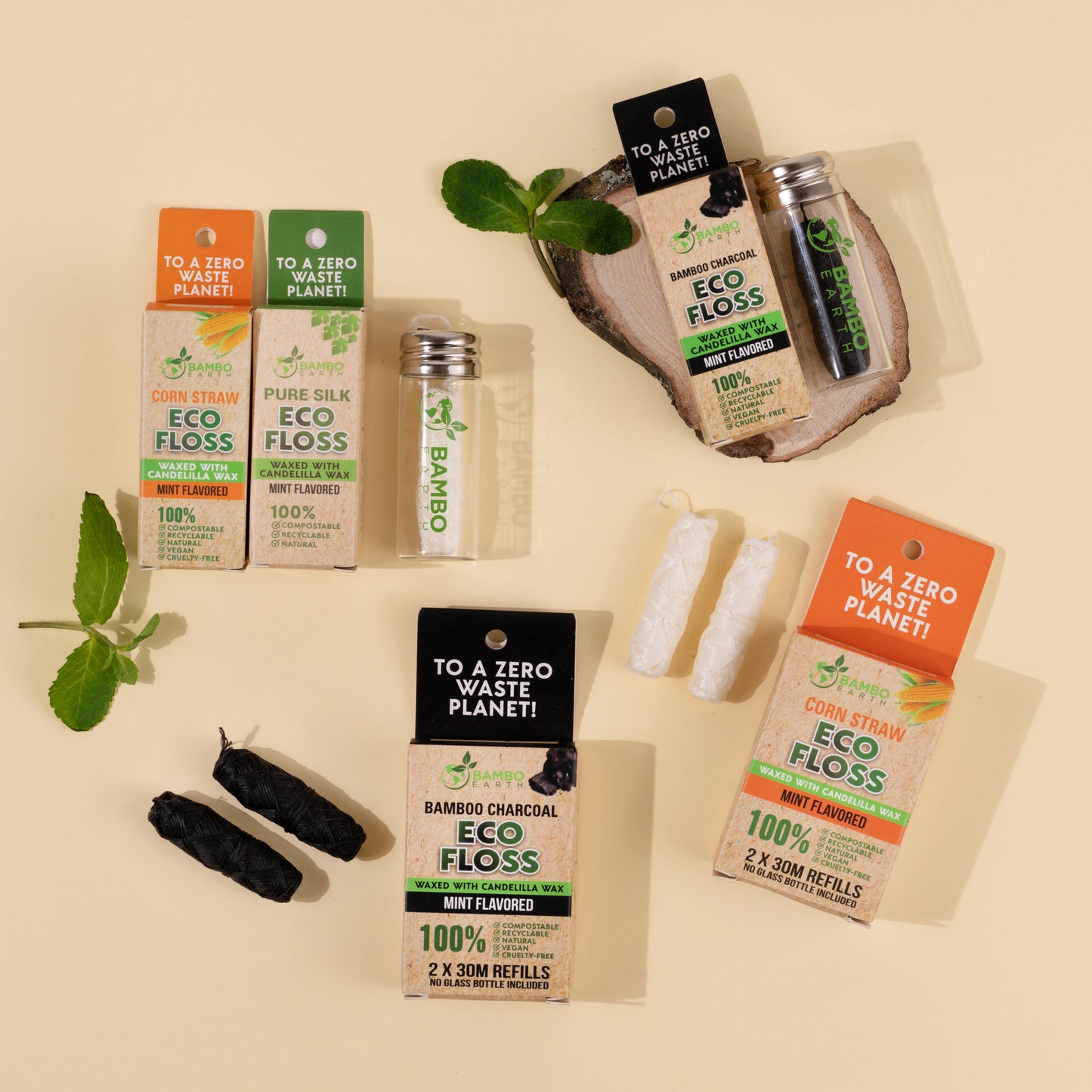 Конец за зъби с царевична нишка със стъклен буркан