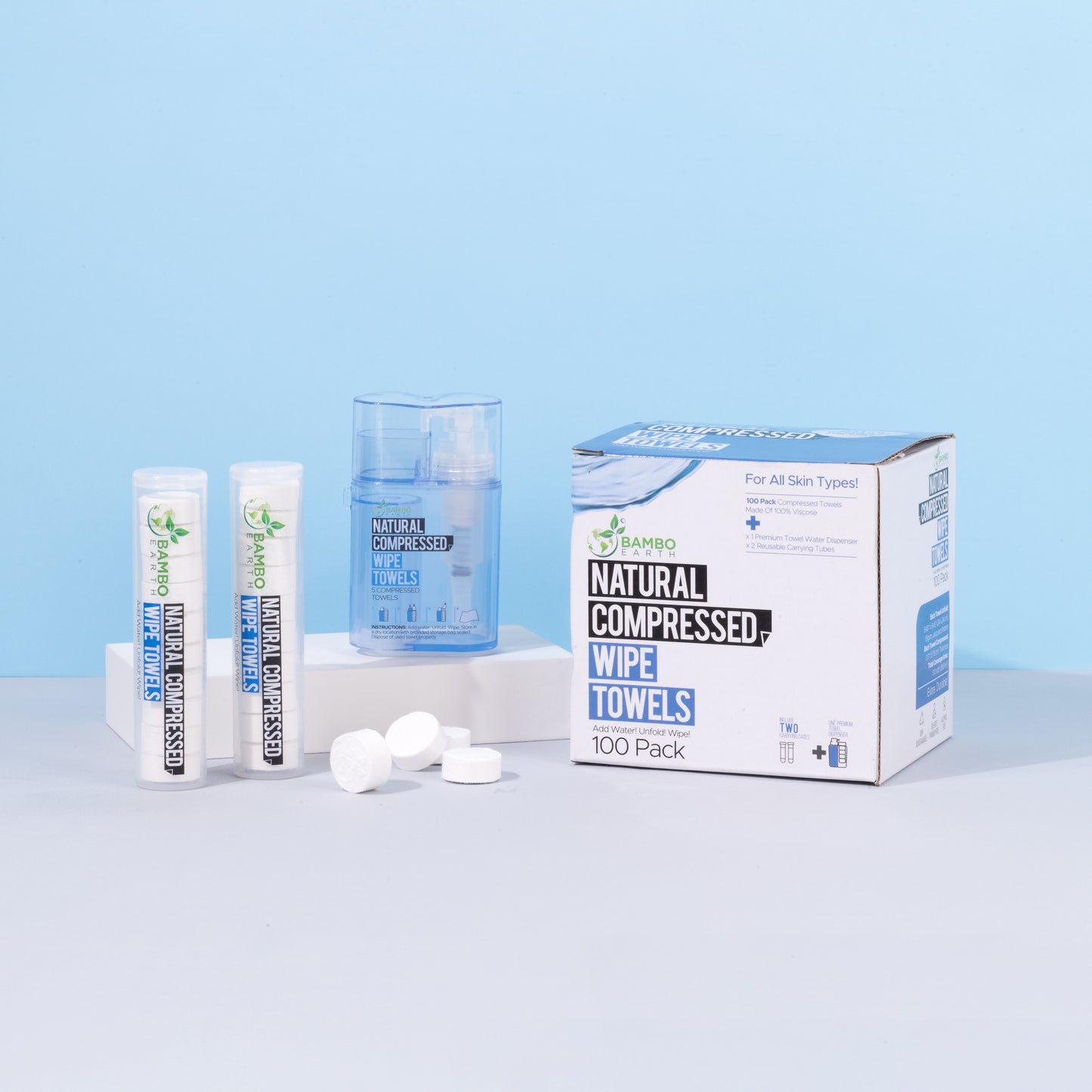 Compressed Wipes 100 Pack