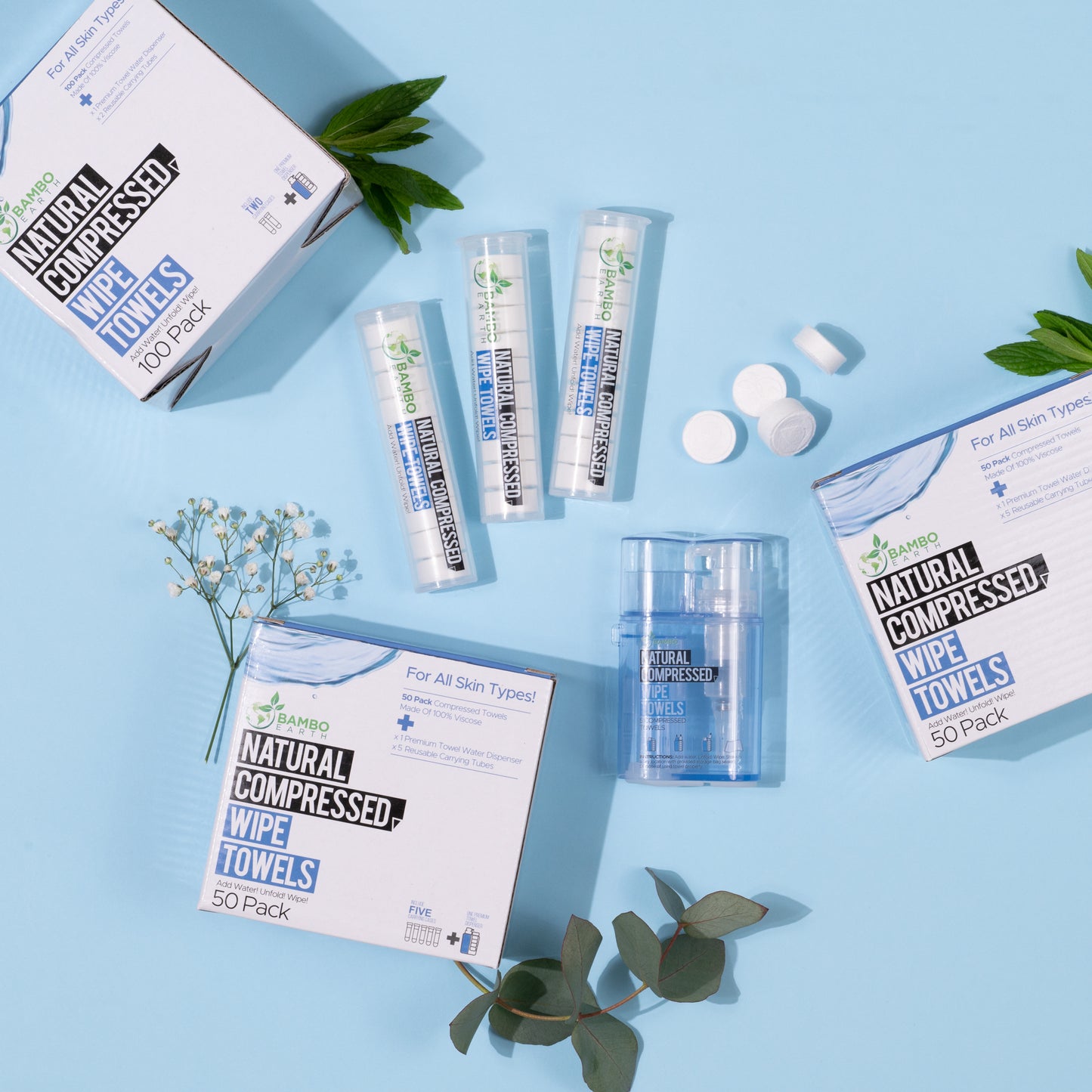 Compressed Wipes 50 Pack