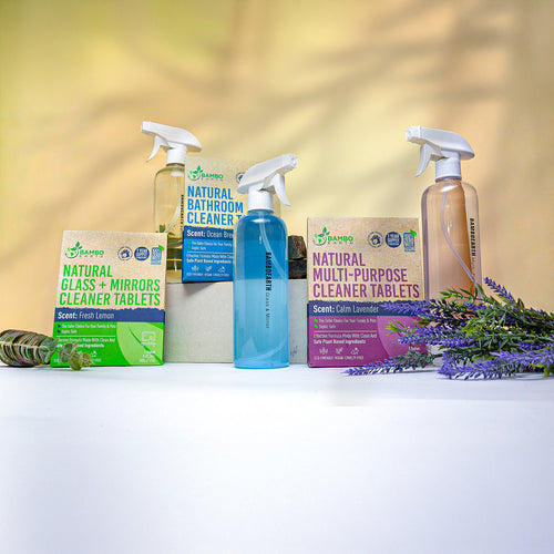 Натурални препарати за дома с три спрей бутилки